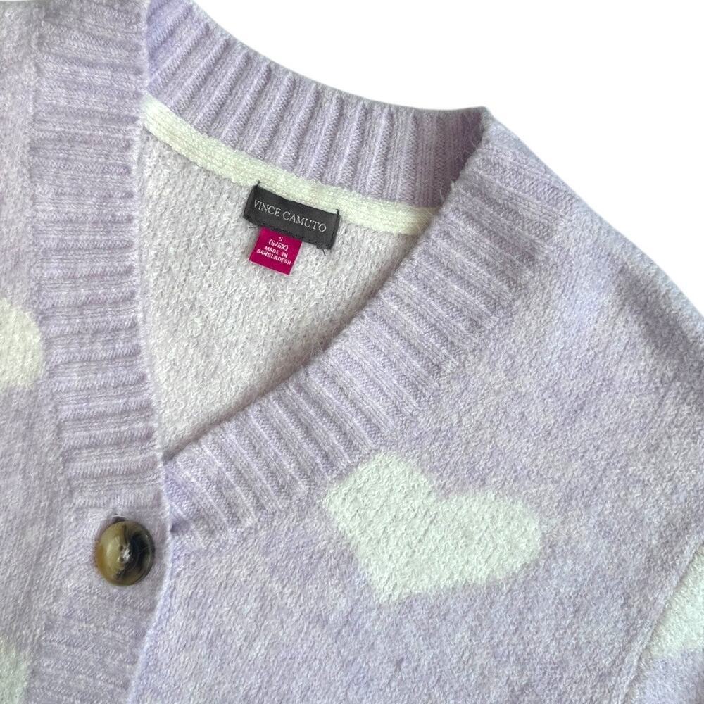 Vince Camuto Girl's Long Sleeve Soft Knit Heart Sweater - Size Small (6/6X) - Picture 5 of 6